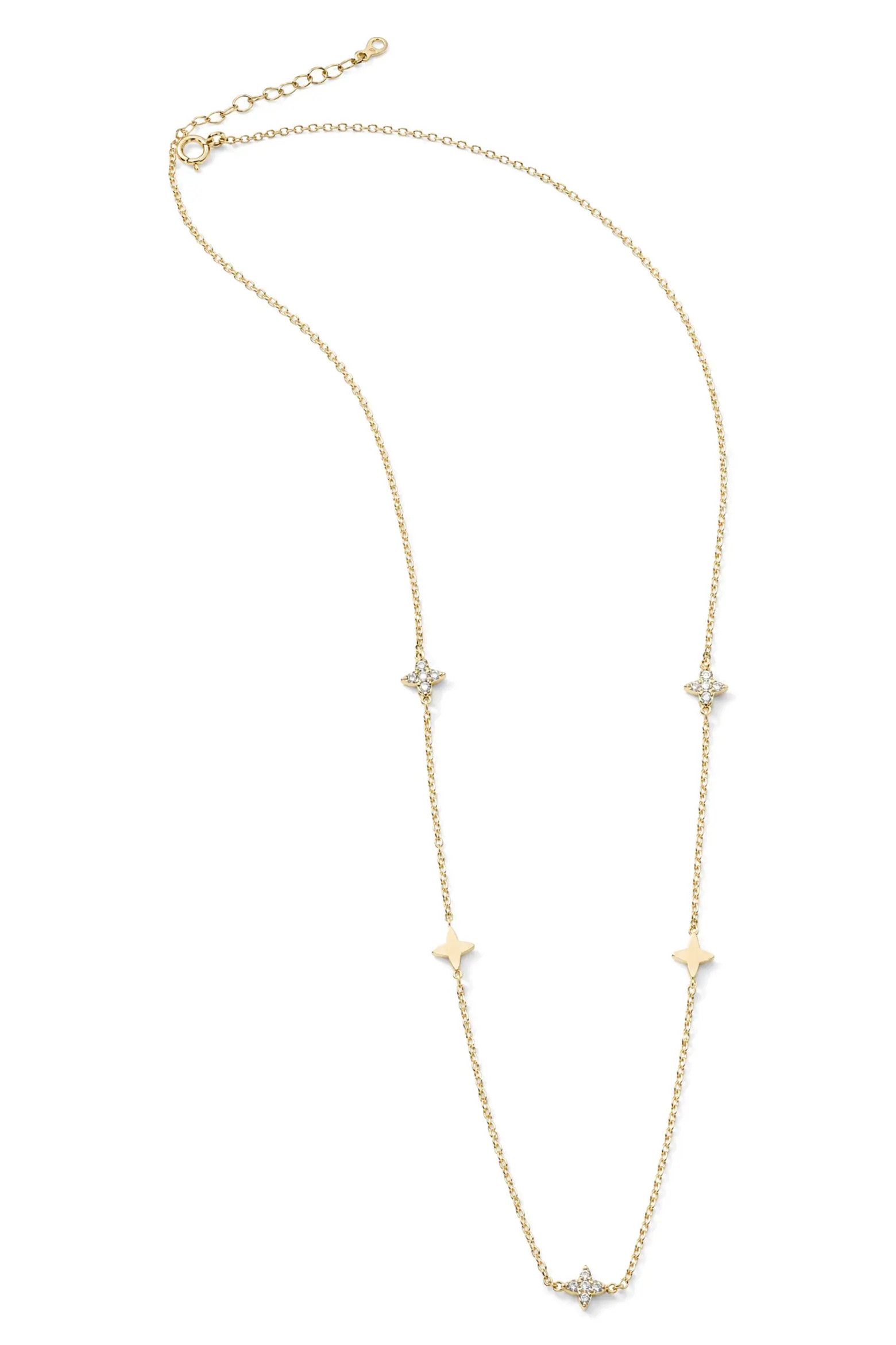 Argento Vivo Sterling Silver Pavé Flower Station Necklace (Women) | Nordstrom | Nordstrom