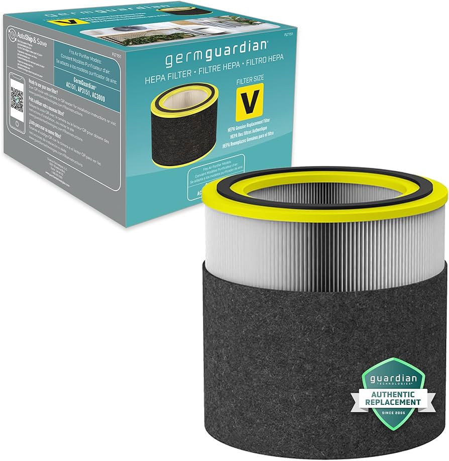 GermGuardian Filter V HEPA Pure Genuine Air Purifier Replacement Filter, Removes 99.97% of Pollut... | Amazon (US)