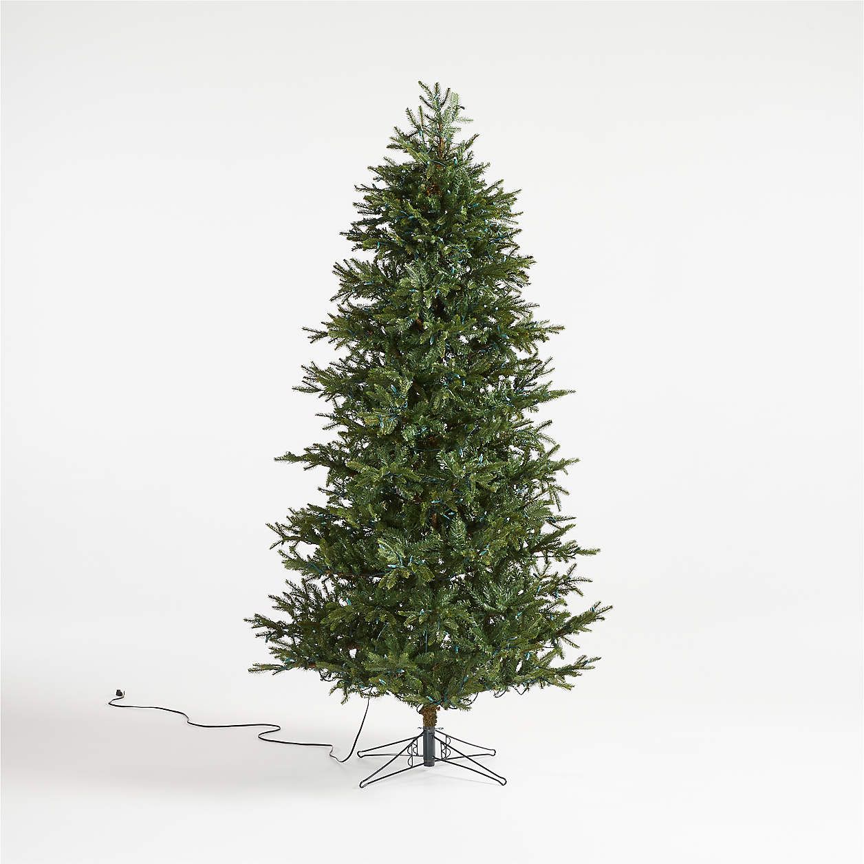 Faux Slim Alaskan Spruce Pre-Lit LED Christmas Tree with White Lights 7.5' + Reviews | Crate and ... | Crate & Barrel