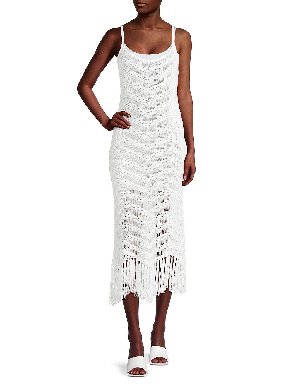 525 America Crochet Fringe Midi-Dress | Saks Fifth Avenue