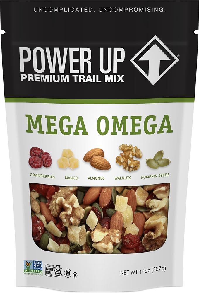 Amazon.com: Power Up Premium Trail Mix - Mega Omega Trail Mix 14oz, Gluten Free, Vegan, Non-GMO :... | Amazon (US)
