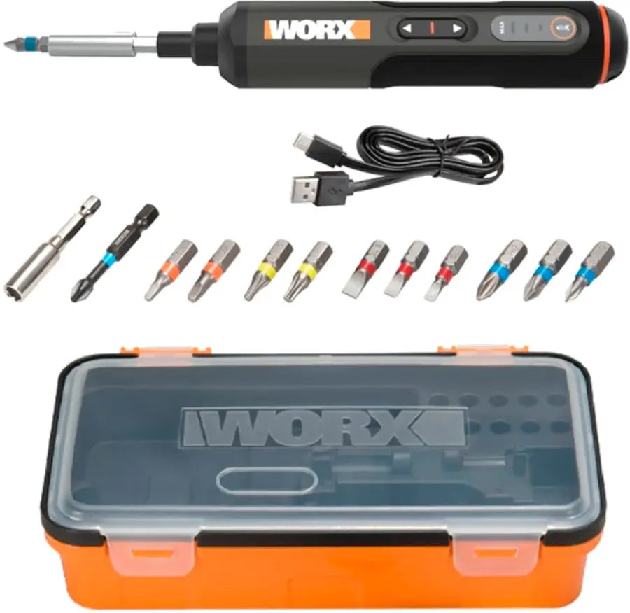WORX - 4V 3-Speed Compact Screwdriver with 12 Accessory Bits, Dual LED Lights, and 3 Gear Torque ... | Best Buy U.S.
