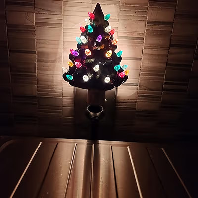 Hausse 2 Pack Christmas Ceramic Tree Night Lights, Decorative Xmas Tree Nightlight with Lamp, Mul... | Amazon (US)