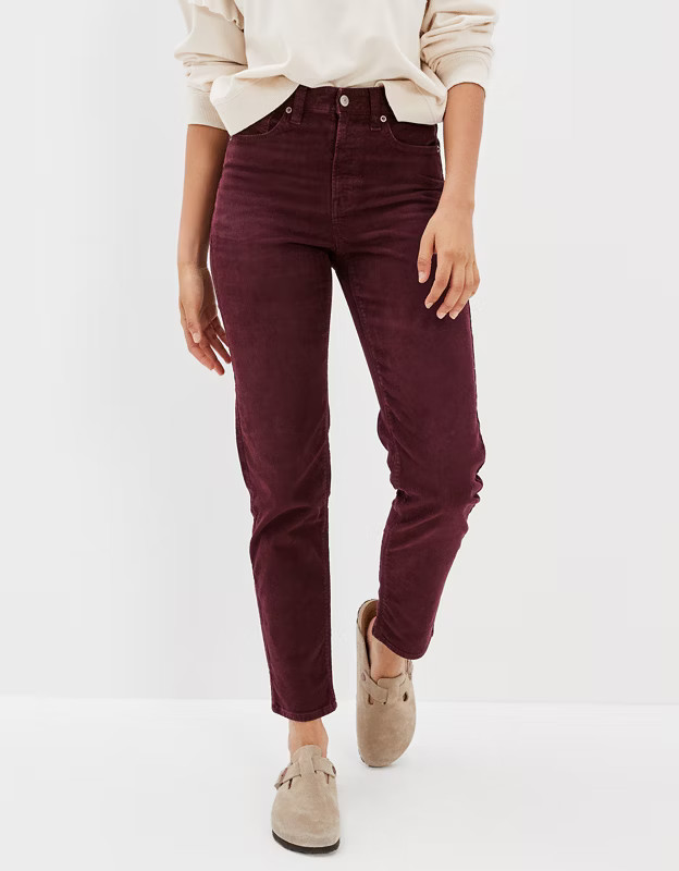 AE Stretch Corduroy Mom Straight Pant | American Eagle Outfitters (US & CA)