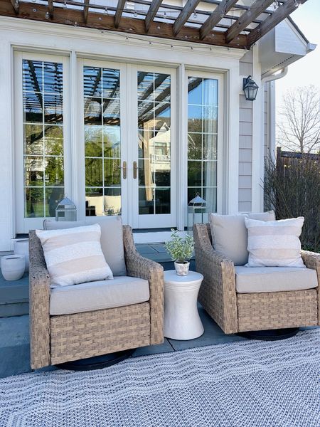 Patio furniture that is pretty and super comfortable!! Don’t wait on this affordable outdoor set! 

#LTKSeasonal #LTKhome #LTKsalealert