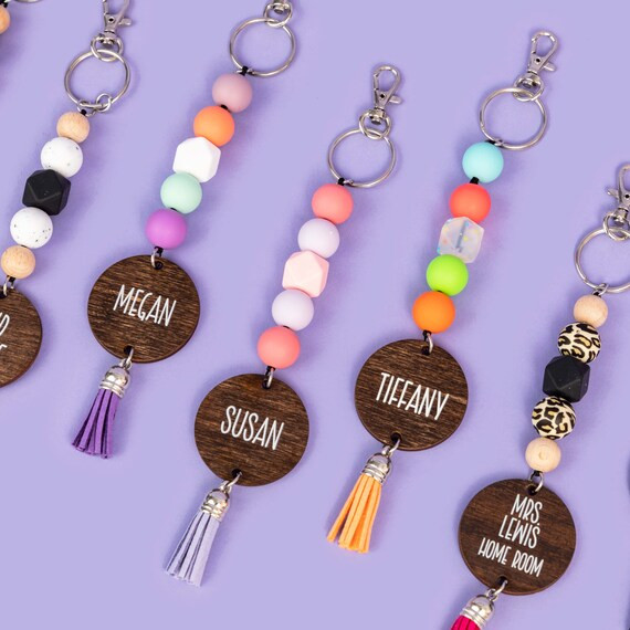 Personalized Beaded Keychain  Affordable Gift  Personalized | Etsy | Etsy (US)