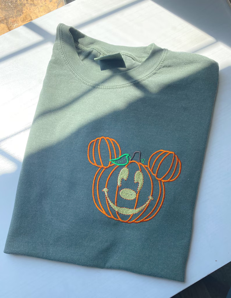 Mickey Pumpkin Embroidered Shirt Mickey Mouse Embroidered T-shirt Boo Bash Shirt Mickeys Not so S... | Etsy (US)