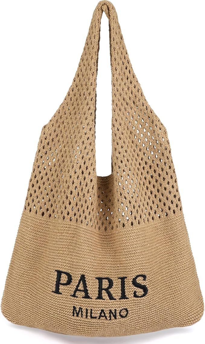 hatisan Crochet Bags for Women Summer Beach Tote Bag Aesthetic Tote Bag Hippie Bag Knit Bag | Amazon (US)
