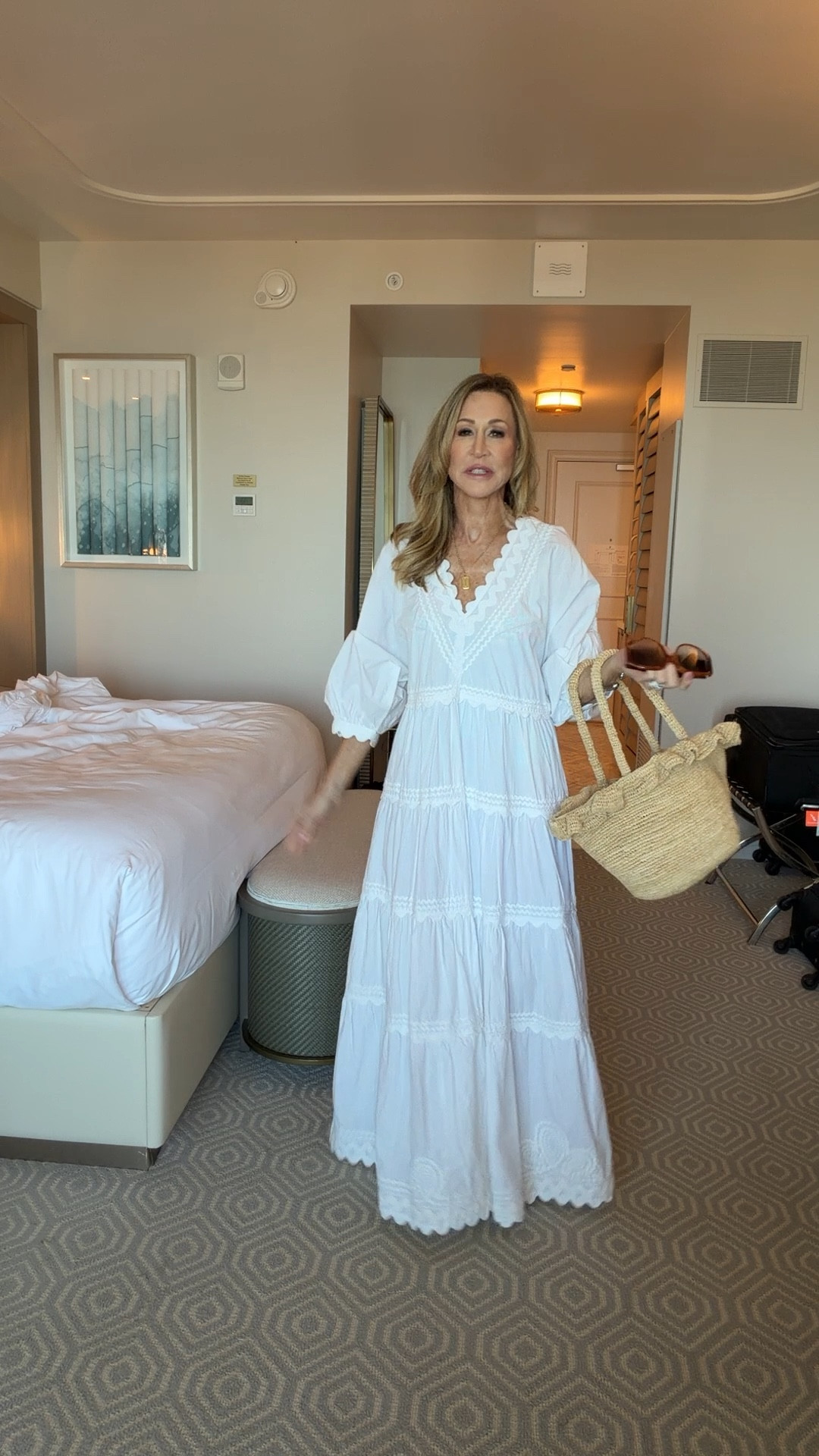 Great dress/swimsuit coverup - I’ve linked similar.  Raffia bag is from Loeffler Randall.


#LTKOver40 #LTKSeasonal #LTKootd