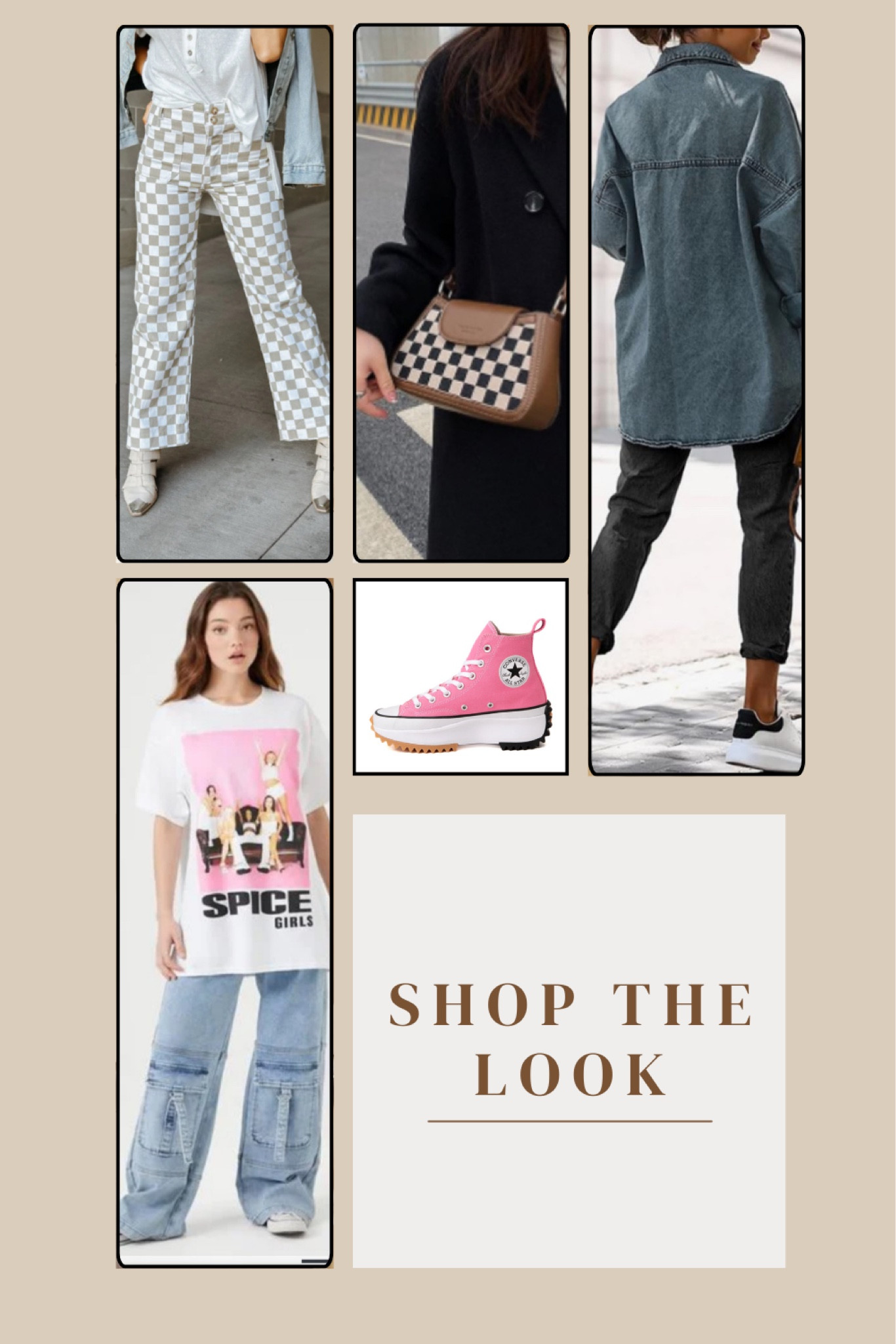 shop the look | fashion inspo | casual wear | street wear | converse platforms | oversized tee | checkered pants | alt clothes 

#LTKparties #LTKstyletip #LTKfindsunder50