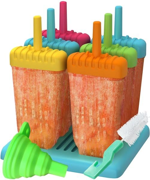 Ozera Reusable Popsicle Molds Ice Pop Molds Maker - Set of 6 - With Silicone Funnel & Cleaning Br... | Amazon (US)