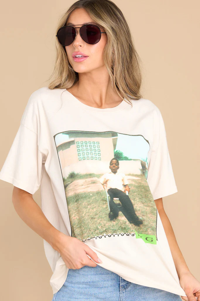 Notorious B.I.G Young Biggie White Merch Tee | Red Dress 