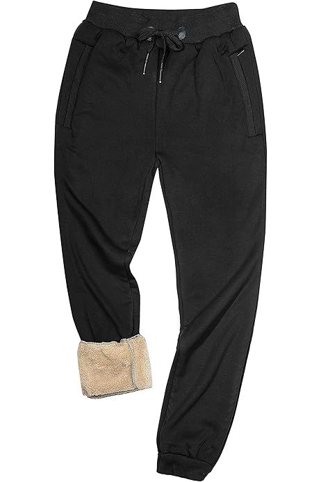Gihuo Men's Winter Fleece Pants Sherpa Lined Sweatpants Active Running Jogger Pants | Amazon (US)