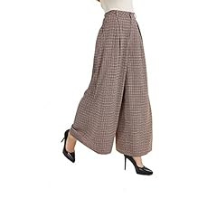Tronjori Women High Waist Casual Wide Leg Long Palazzo Pants Trousers Regular Size | Amazon (US)