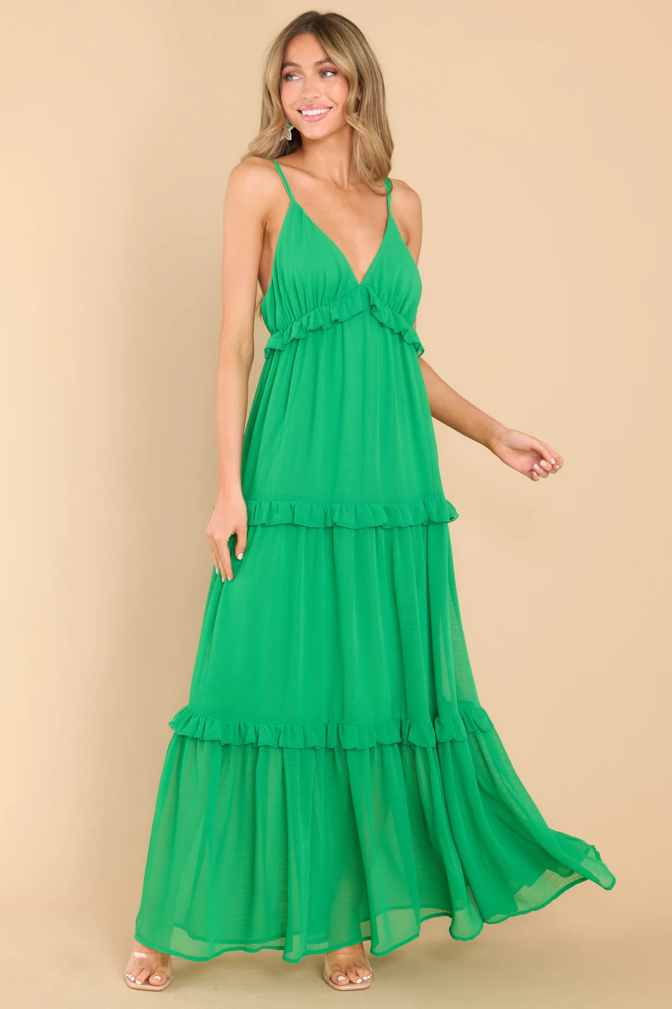 Always Be Yourself Green Maxi Dress | Red Dress 
