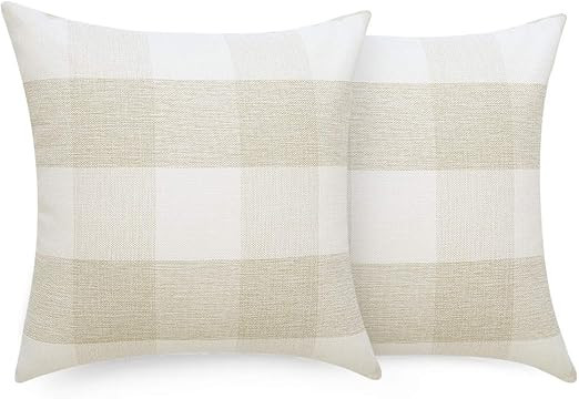 Volcanics Buffalo Check Plaid Throw Pillow Covers Set of 2 Farmhouse Decorative Square Pillow Cov... | Amazon (US)