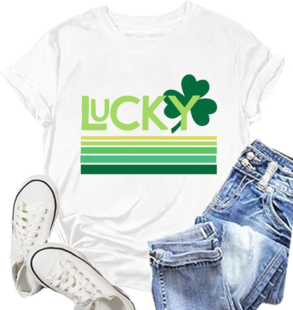 St Patricks Day Shirt Women Saint Patricks Day Shirts Funny Irish Tee Tops | Amazon (US)