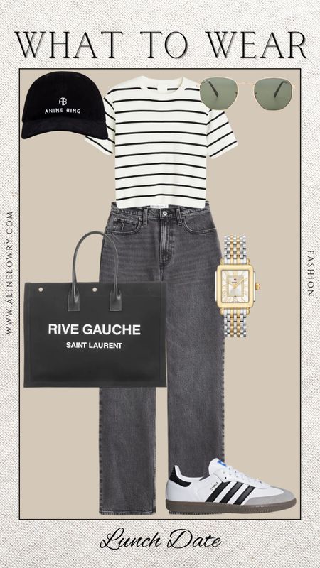 What to wear for a Lunch date. Striped top, black jeans, gorgeous casual chic outfit. 

#LTKU #LTKSeasonal #LTKstyletip