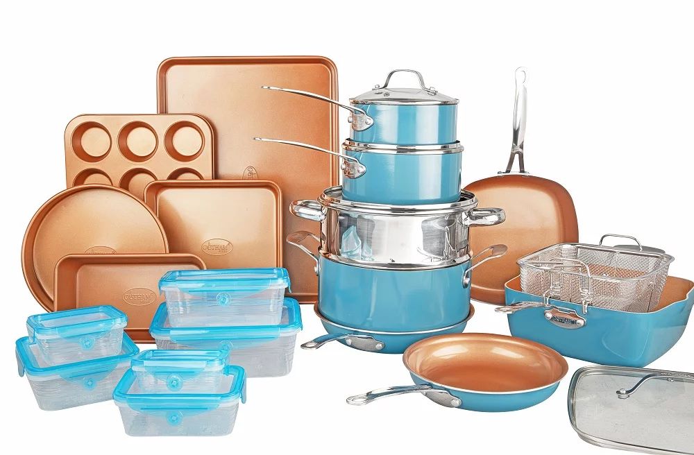 Gotham Steel 32 Piece Cookware Set, Bakeware and Food Storage Set, Nonstick Pots and Pans - Walma... | Walmart (US)