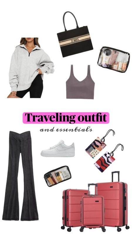 Travel Outfit and essentials! ✈️ 
Be comfy and organized. 


#LTKitbag #LTKtravel #LTKstyletip
