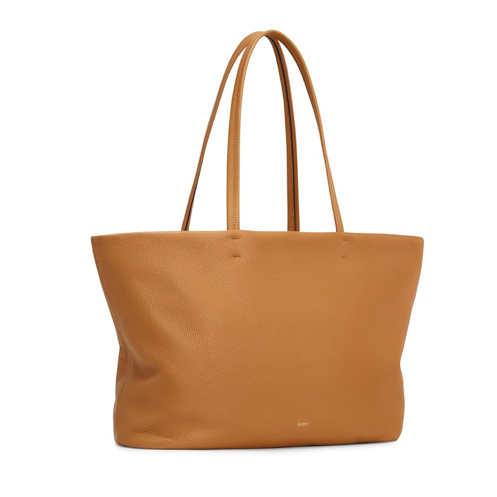 Kattee Leather Tote Bags for Women, Soft Shoulder Purse and Handbags Zipper Totes Travel Work Ext... | Amazon (US)