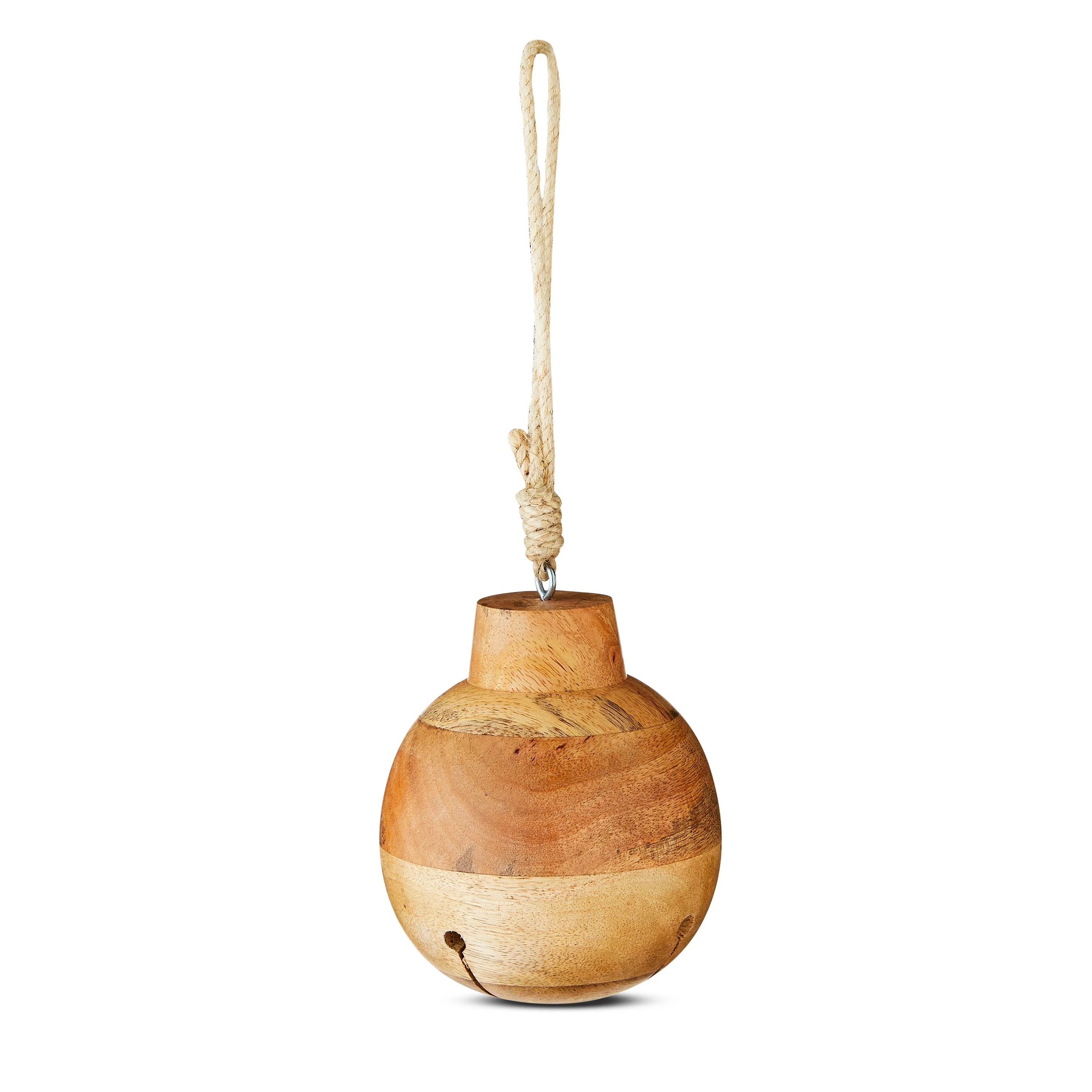 Wood Jingle Bell Christmas Hanging Décor in Natural Finish, 6 inch, by My Texas House | Walmart (US)