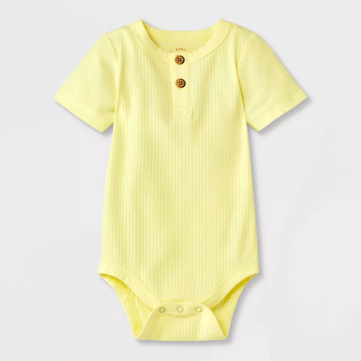 Baby Solid Henley Bodysuit - Cat & Jack™ Yellow | Target