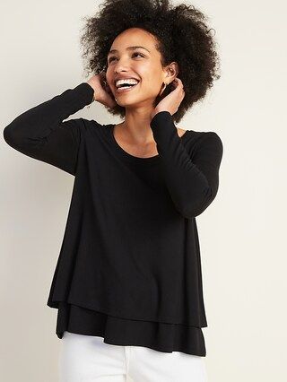 Maternity Double-Layer Jersey Nursing Tee | Old Navy | Old Navy (US)