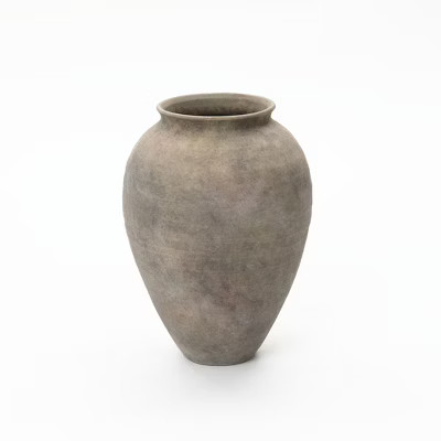 LuxenHome Rustic Ceramic Vase, Terracotta Pot with Earthy Gray-Brown Finish, Handcrafted | Target