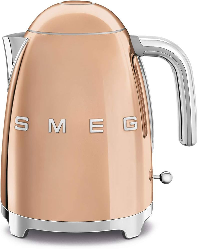 Smeg KLF03RGUS 50's Retro Style Aesthetic Electric Kettle with Embossed Logo, Rose Gold | Amazon (US)