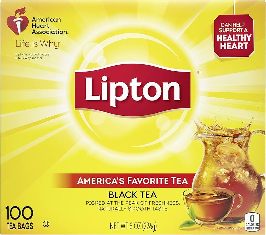 Lipton Tea Bags, Black Tea, Iced or Hot Tea, Can Support Heart Health, 600 Total Tea Bags (100ct ... | Amazon (US)