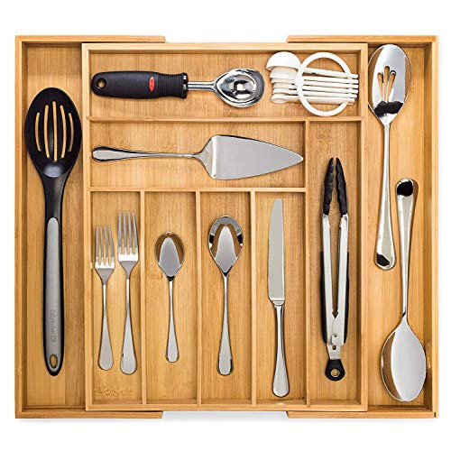 Dynamic Gear Bamboo Expandable Drawer Organizer, Premium Cutlery and Utensil Tray, 100% Pure Bamb... | Amazon (US)