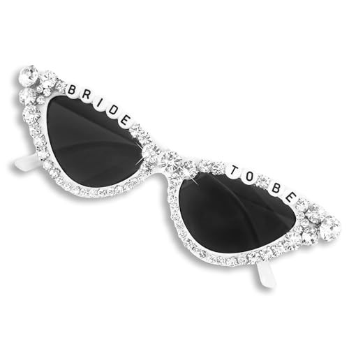 Bride Sunglasses for Bachelorette - Cat Eye Glasses with Rhinestone for Bride Glasses, Bride to Be Gift, Bachelorette Accessories Party Favors | Amazon (US)