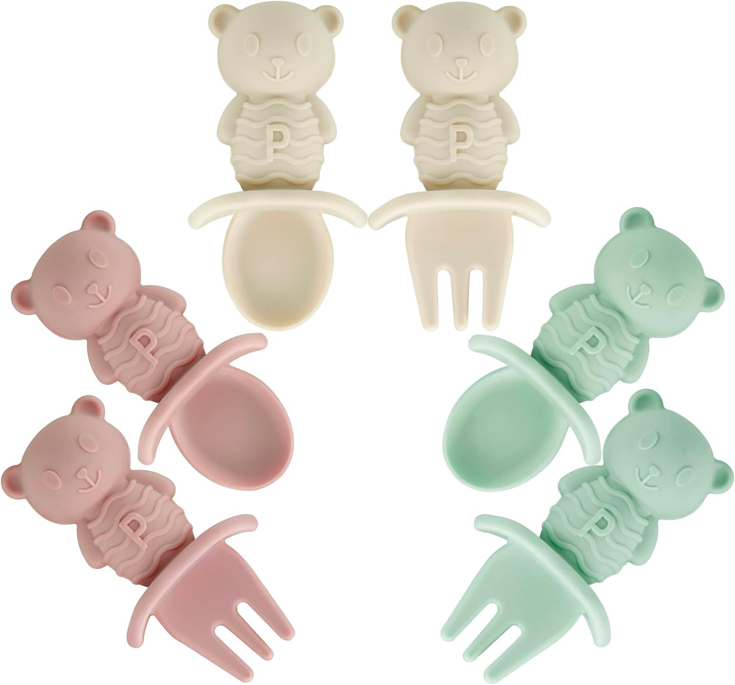 PandaEar 6 Pack Baby Led Weaning Spoons Forks 6+ Months | Silicone Baby Spoons and Fork Self Feed... | Amazon (US)