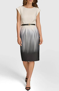 Click for more info about Gradient Stripe Belted Sheath Dress