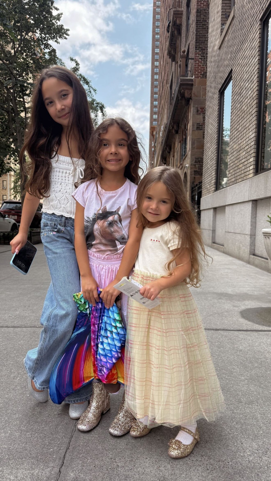 The girls in their cute outfits yesterday 