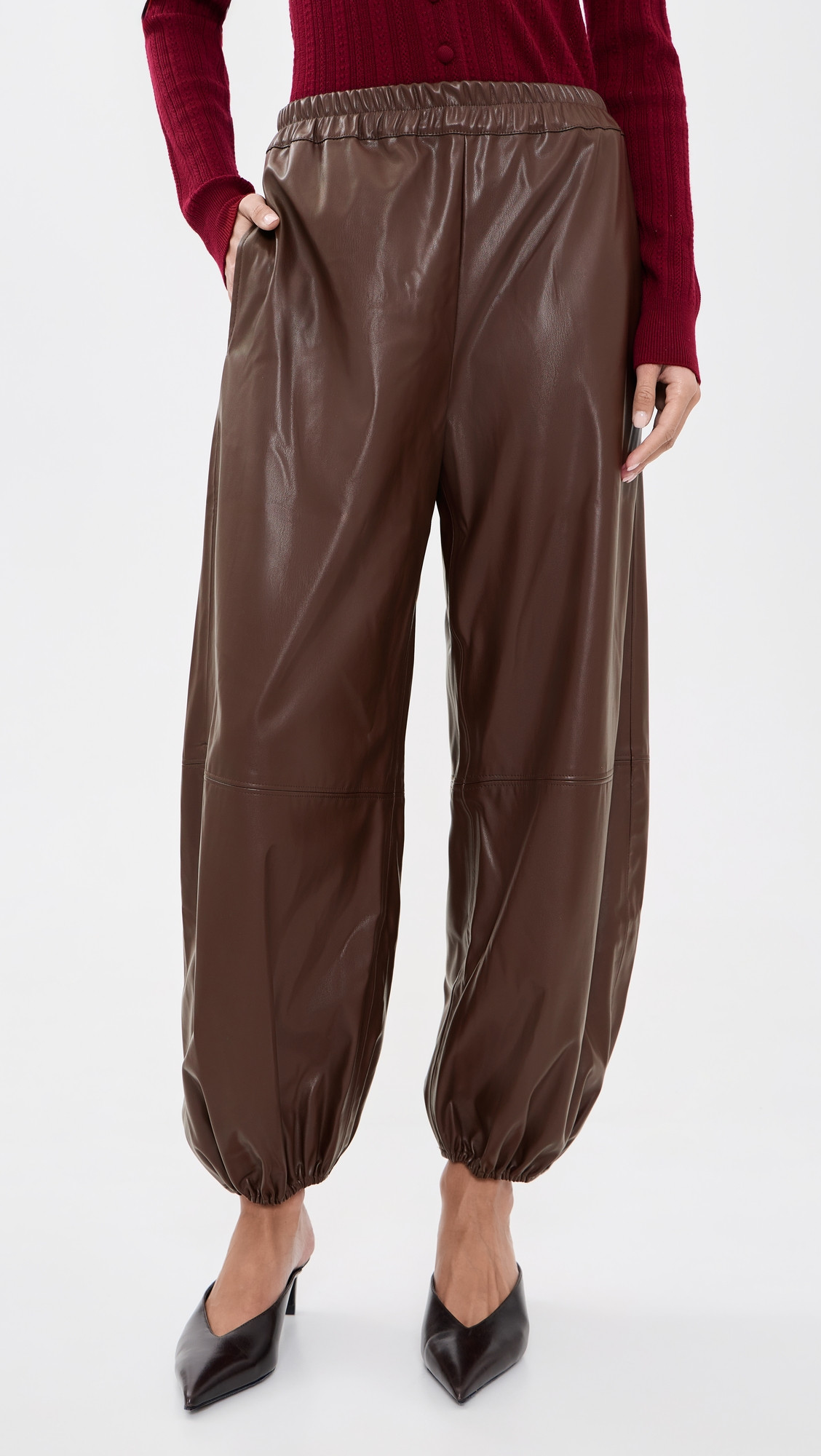 WAYF Camryn Faux Leather Balloon Pants Black S | Shopbop