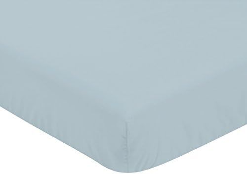 Sweet Jojo Designs Slate Blue Boy Fitted Crib Sheet Baby or Toddler Bed Nursery - for The Constru... | Amazon (US)