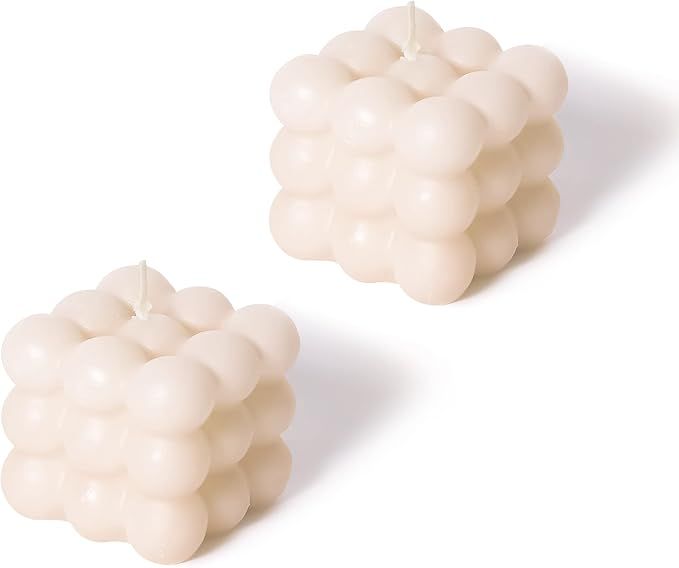 Axiom Home - Pack of 2 Scented Bubble Cube Candles, Aesthetic Candles - Home Decor Scented Candle... | Amazon (US)