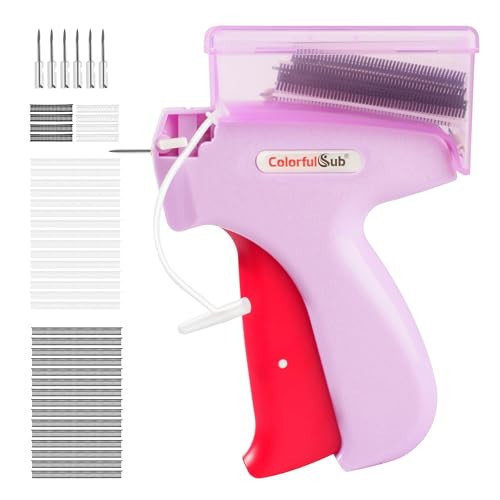ColorfulSub Stitch gun for clothes, Handheld quick stitch sewing gun clothing fixer with storage box, Tagging gun for clothing sewing kit includes 6 needles and 3000 fasteners (Purple) | Amazon (US)