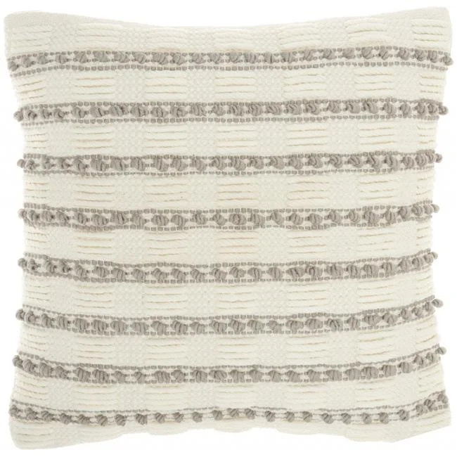 18 x 18 in. Light Gray & Ivory Textured Stripes Throw Pillow | Walmart (US)