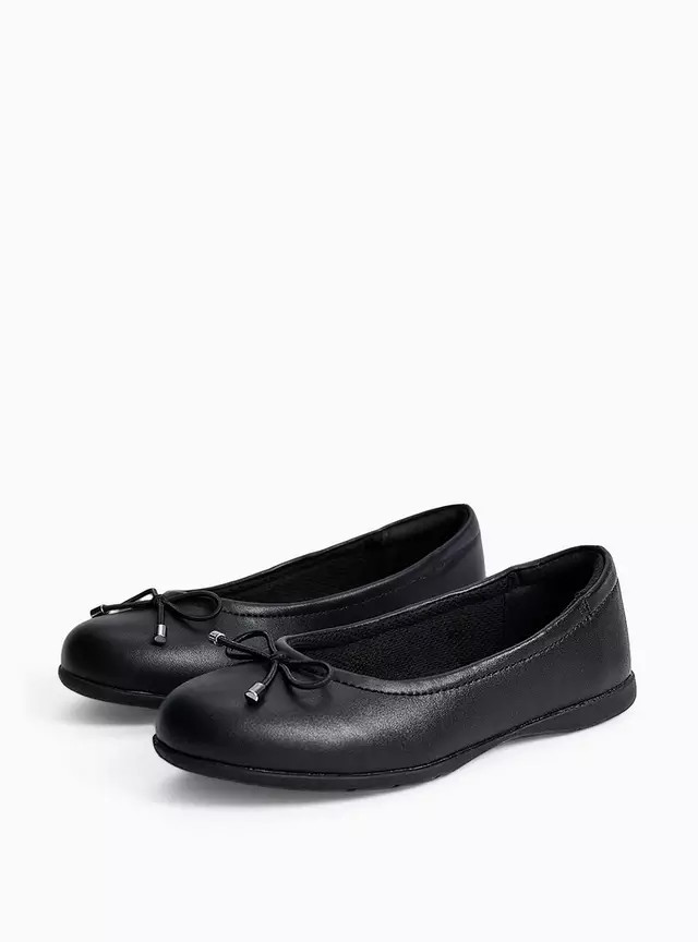 Buy Black PU Dual Fit Ballerina School Shoes 10 Infant | Girls sixth form outfits | Tu | Tu Clothing