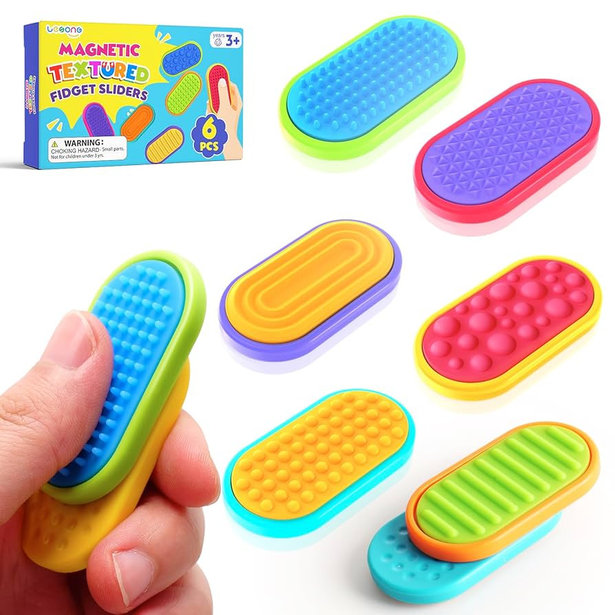Sensory Fidget Magnet Toys for Kids: Textured Silicone Magnetic Sliders Stress Fidgets for Autism... | Amazon (US)