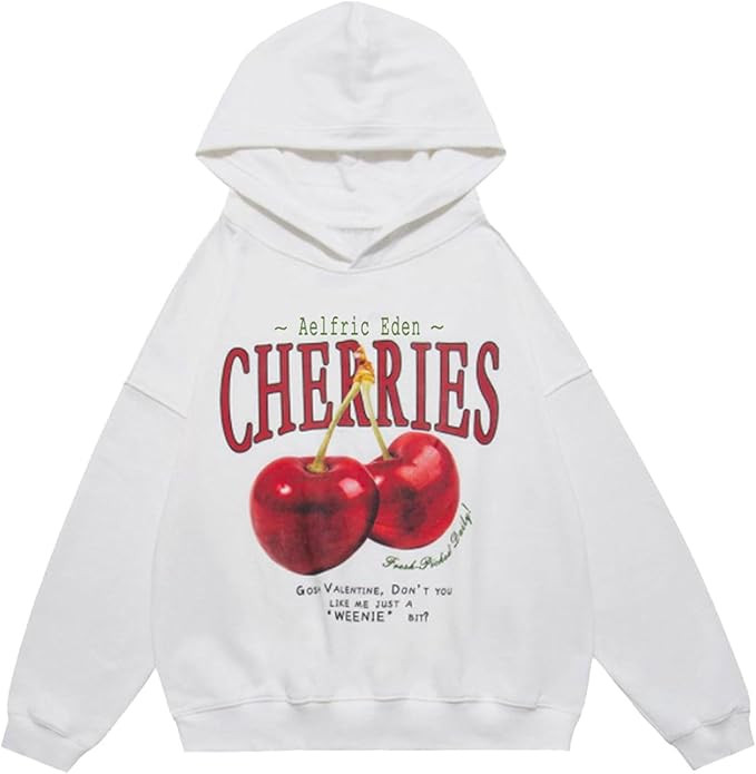 Aelfric Eden Hoodie Cherry Graphic Hooded Sweatshirt Womens Hoodies Y2K Cute Pullover Unisex | Amazon (US)