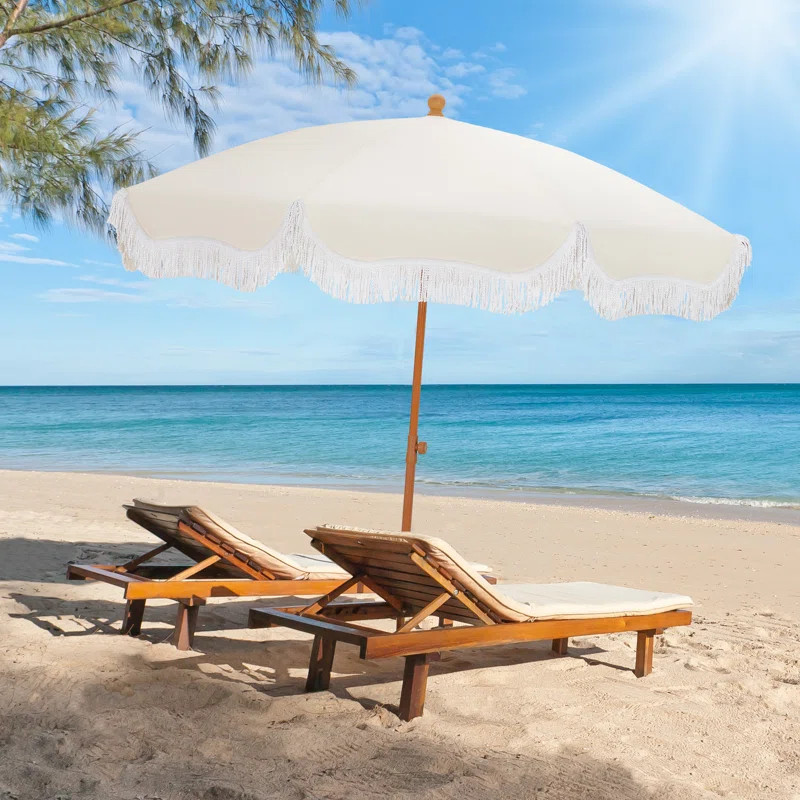 Sharniece 7ft Patio Umbrella with Fringe Outdoor Tassel Umbrella | Wayfair North America