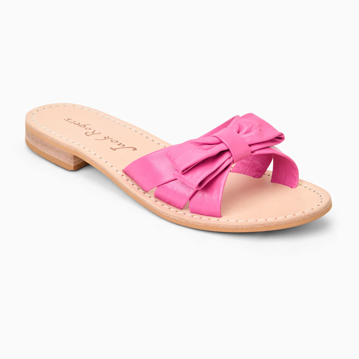Jack Rogers Brightly Bow Sandal | Nappa Leather | Fuschia Pink | Jack Rogers
