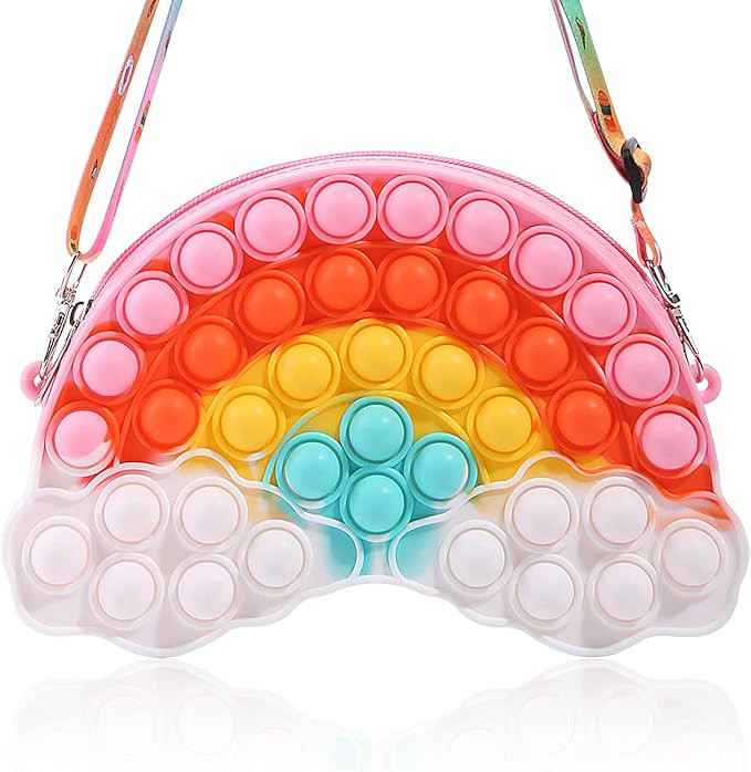 Tckoll Pop Purse Bag Fidgets for Girls,Rainbow Clouds Pop Purse Popper Bubbles Fidget Toys Handba... | Amazon (US)