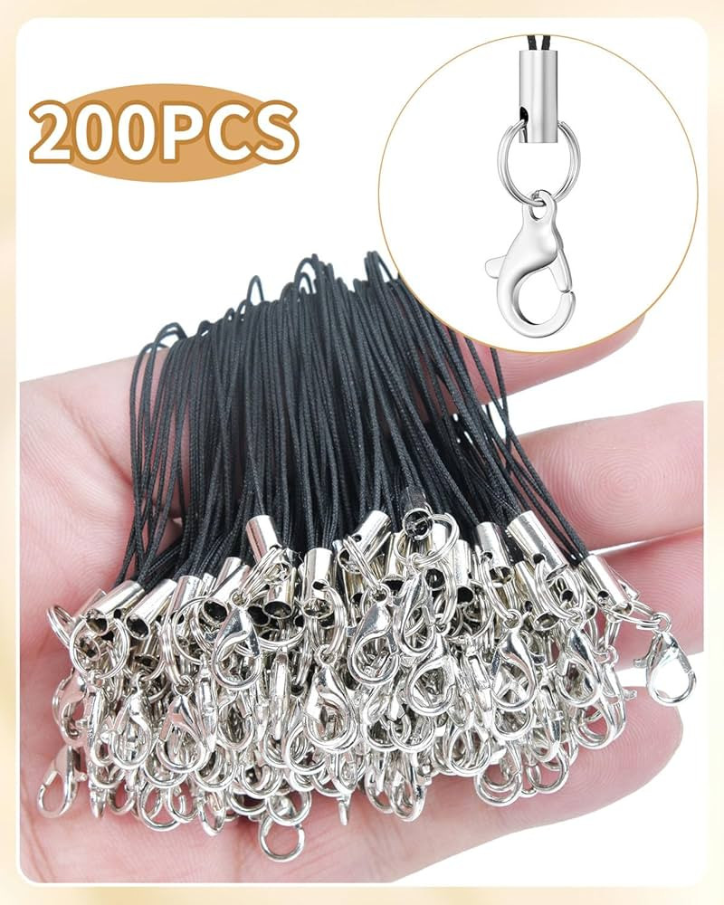 200Pcs Phone Charms Strap with Lobster Clasp Lanyard Straps,Lariat Lanyard Charms Pendant Clasp f... | Amazon (US)