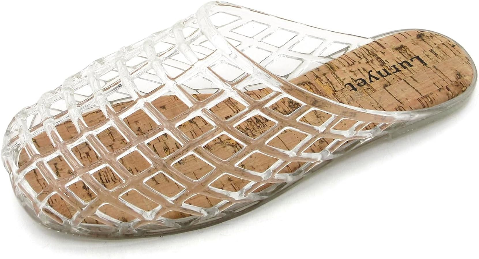 Women's Glitter Jelly Comfort Cushion Slide Flat Sandals with Cork Footbed: Stylish Design, Non-S... | Amazon (US)