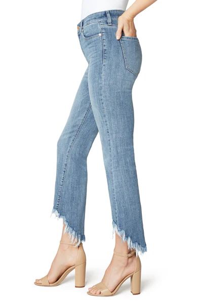 CROP FLARE HI LOW FRAY HEM | Liverpool Jeans